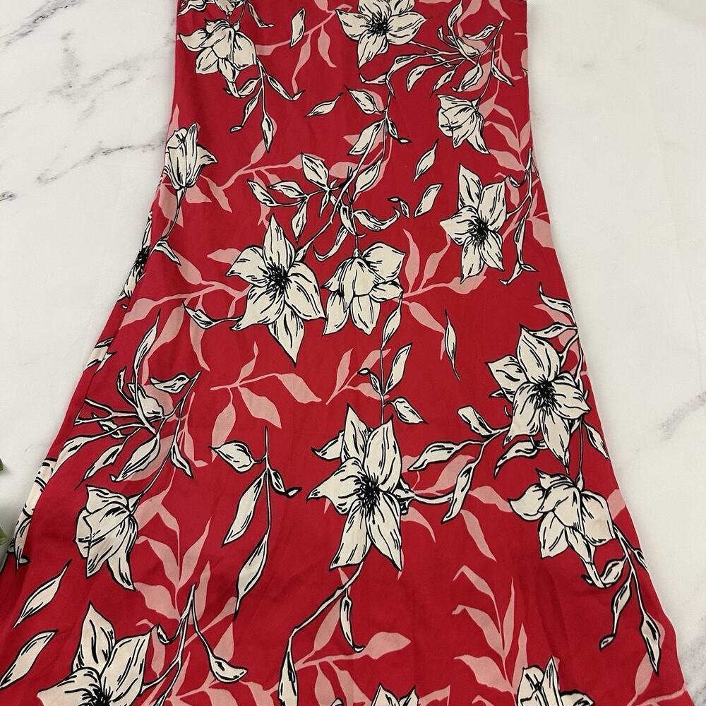 Rag and Bone Womens Mallory Slip Dress Size 4 Red Black Floral Silk Blend - Picture 3 of 11